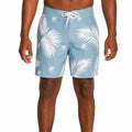 Costume da bagno uomo taglia L azzurro con stampa foglie stile tropicale