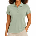 Polo donna S in tessuto elasticizzato verde salvia a manica corta
